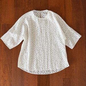 Akris Punto Sheer Organza Polka Dot Blouse